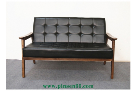 簡約休閑原木色小戶型單人雙人北歐日式木質(zhì)水曲柳實(shí)木卡座沙發(fā)餐桌椅