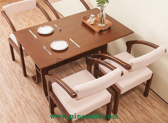 西餐廳實木餐桌椅