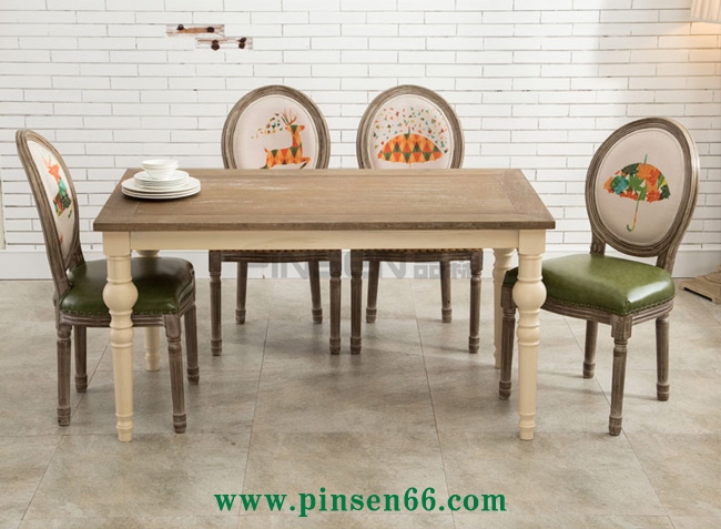 復(fù)古西餐廳餐桌椅
