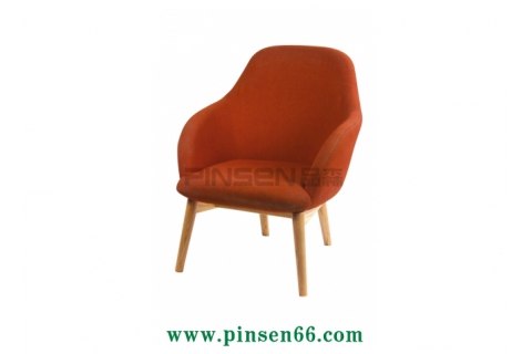 實木布藝矮腳躺椅單人沙發(fā)卡座