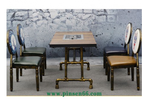 個性燒烤餐桌椅 復古工業(yè)風火鍋店餐桌椅