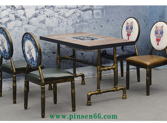 實木復(fù)古火鍋桌